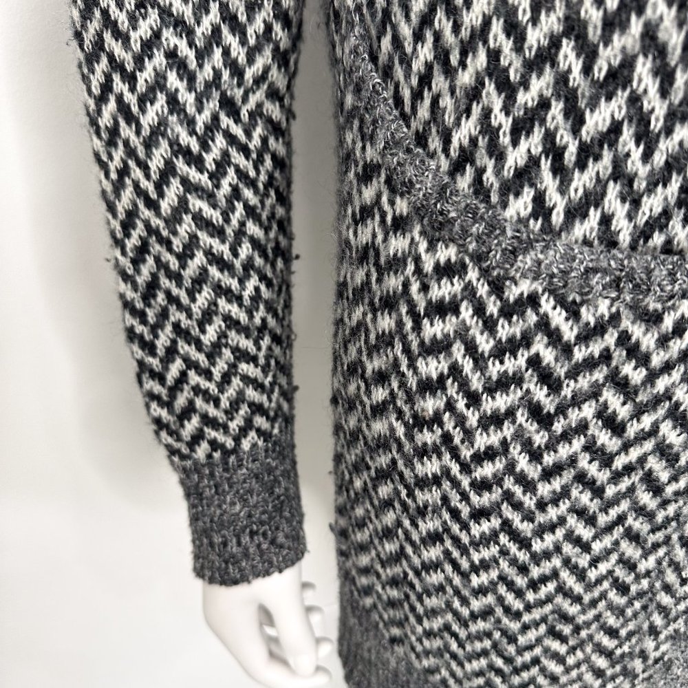 Joe’s Jeans Mohair Blend Herringbone Knit Snap Button Front Cardigan Sweater - Picture 8 of 17